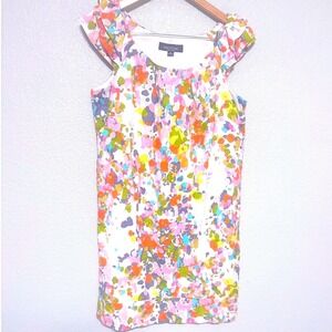 Perceptions New York SZ 14 Colorful Sleeveless Pink Ruffle Sheath Dress Easter